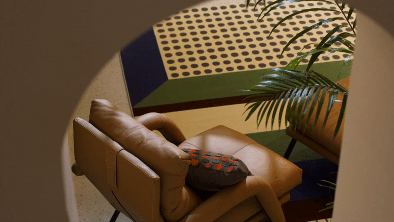Lounge chair and styling detail in motion